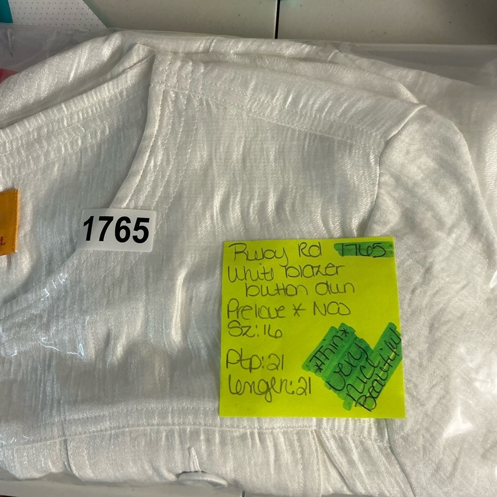 Ruby Rd. White Textured Button Front Jacket - image 8